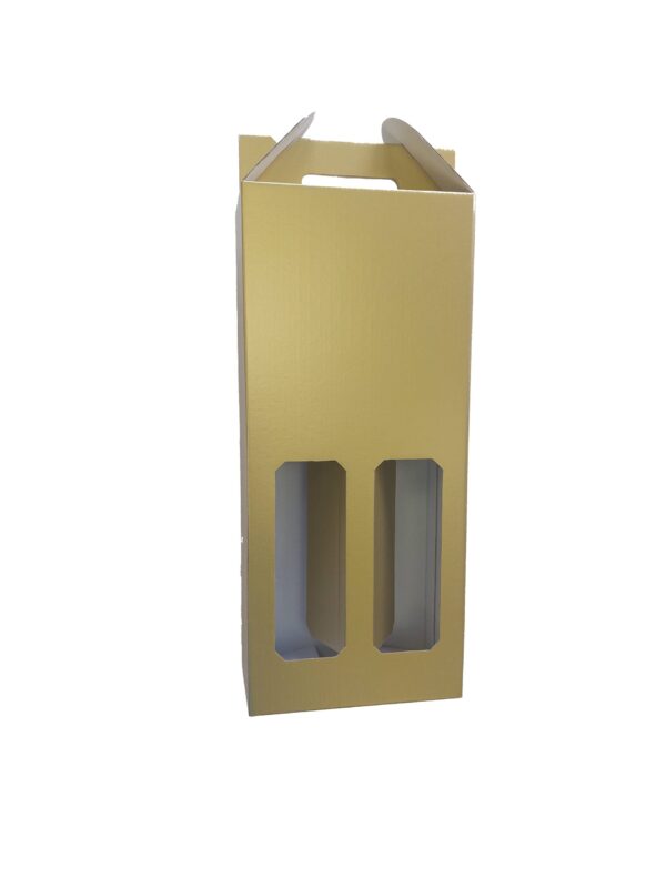 Štancana kutija za 2 boce 160x80x350 mm, Zlatna